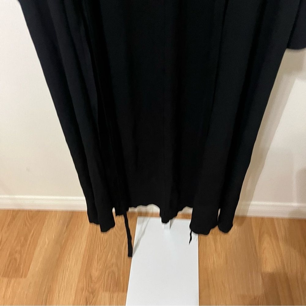 NWT Everlane Black Knit Open Cardigan Tie Waist Black Large Minimalist - Picture 10 of 12